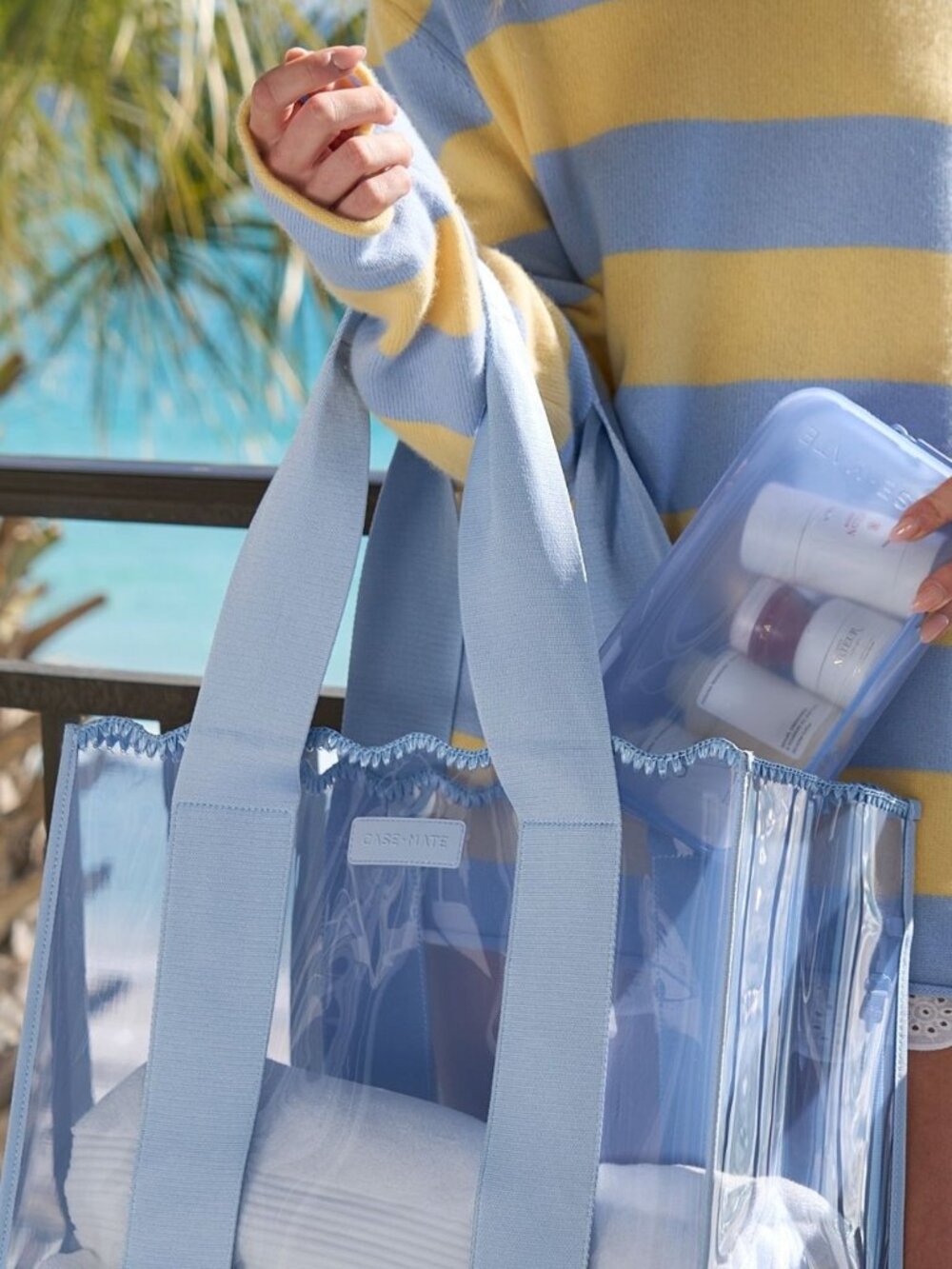 Case-Mate Jelly Tote Carolina Blue Clear Beach Pool Cruise Travel Carryall NWT - Picture 6 of 9
